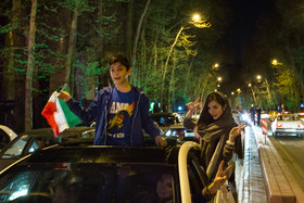 شادی مردم پس از قرائت بیانیه توافق هسته‌ای - تهران